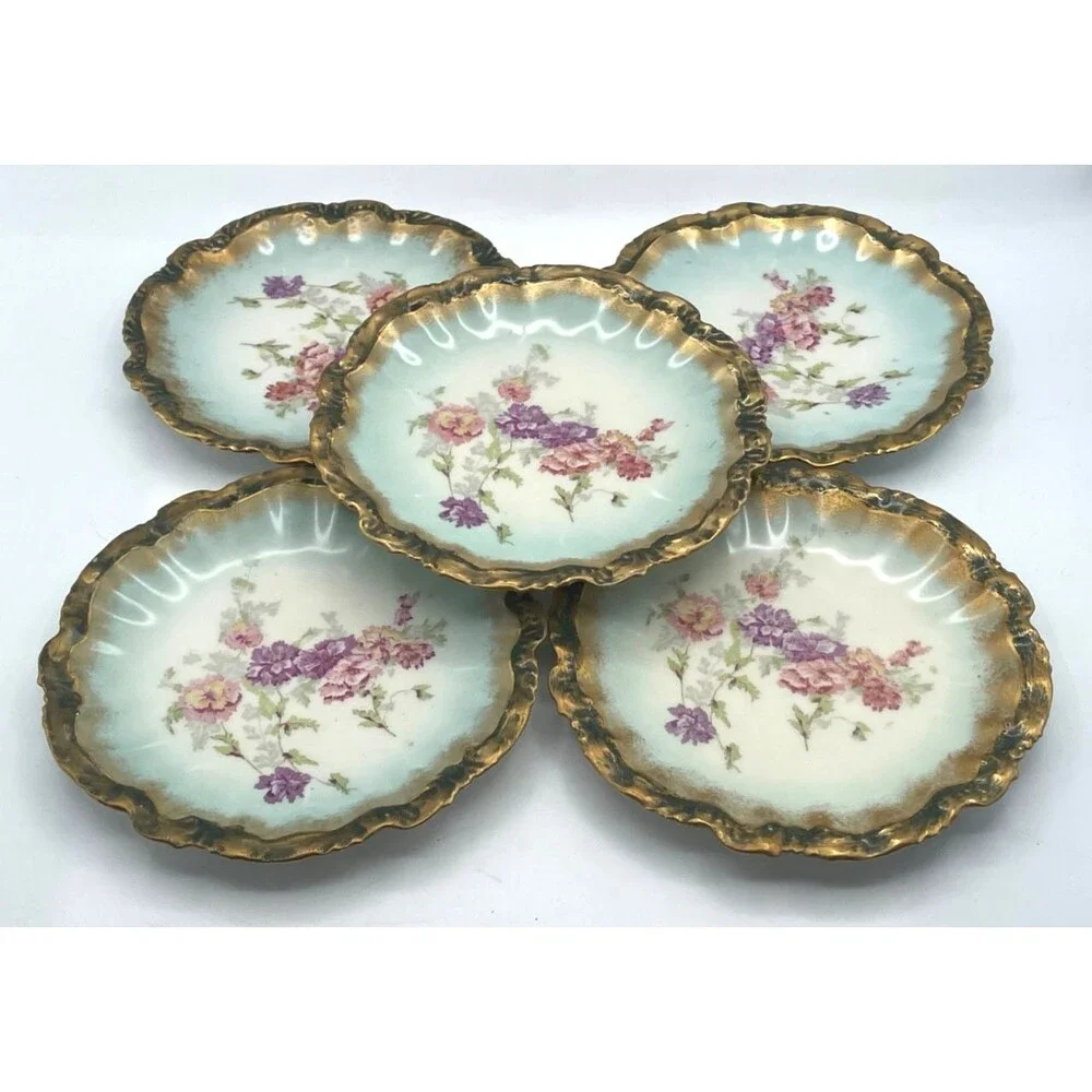 Set Of 5 Antique COIFFE Barny & Rigoni Limoges Plates 7